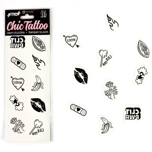 Secretplay Secret Play - Set Of 10 Candy Collection Temporary Tattoos