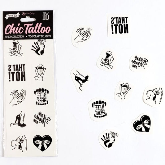 Secretplay Secret Play - Set Of 10 Temporary Tattoos Kinky Collection