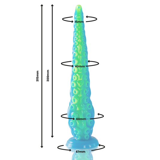 Epic Scylla Fluorescent Thin Tentacle Dildo Large Size