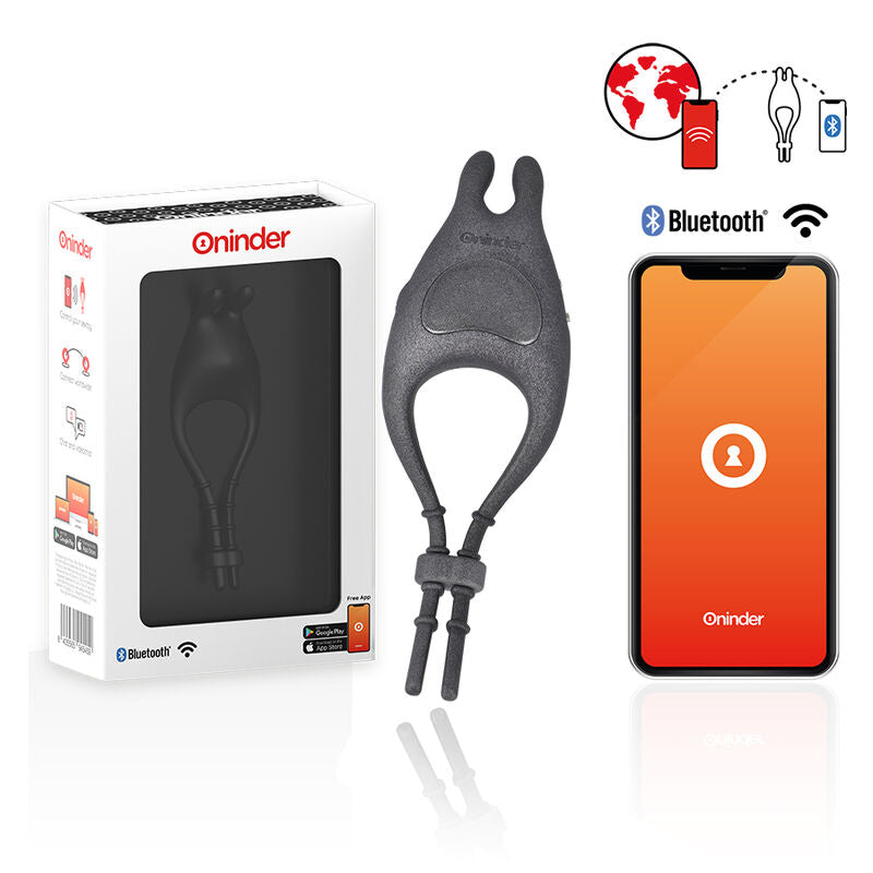 Oninder Pampa Rechargeable Adjustable Vibrator Ring With Clitoris Stimulator 10 Speed - Free App
