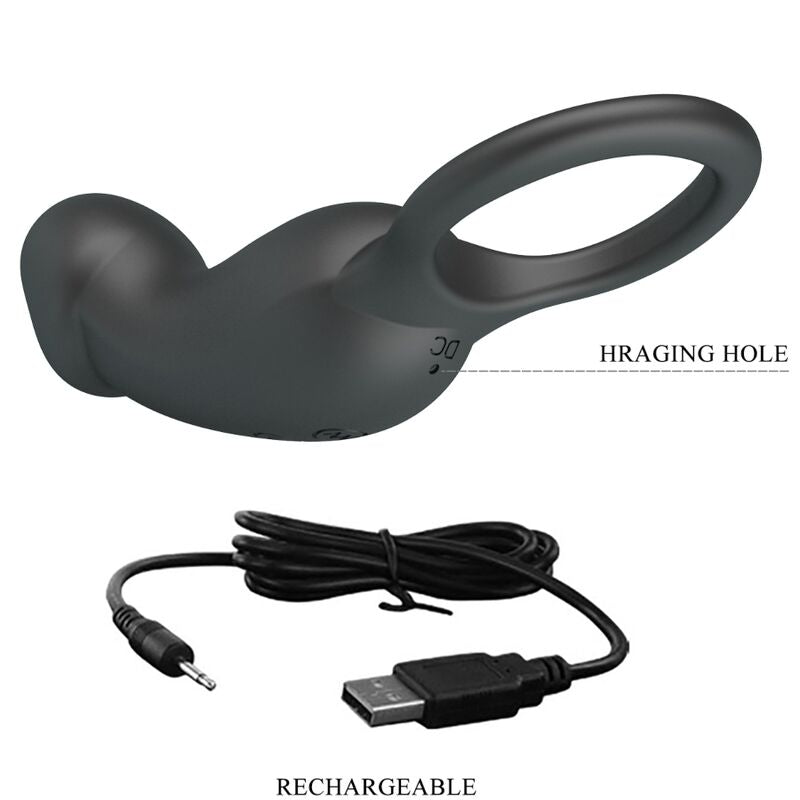 Pretty Love Bottom Pretty Love - Trae Ring & Vibrator Black