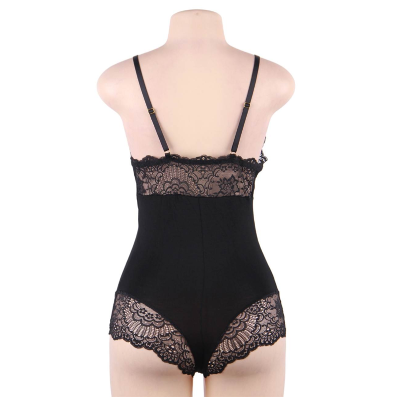 Subblime Bodies Subblime - Black Floral Lace Detail Teddy L/Xl