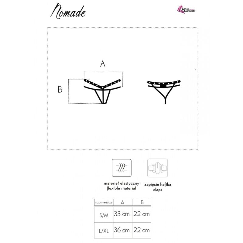Livco Corsetti Panties Livco Corsetti Fashion - Nomade Tanga Crotchless Negro