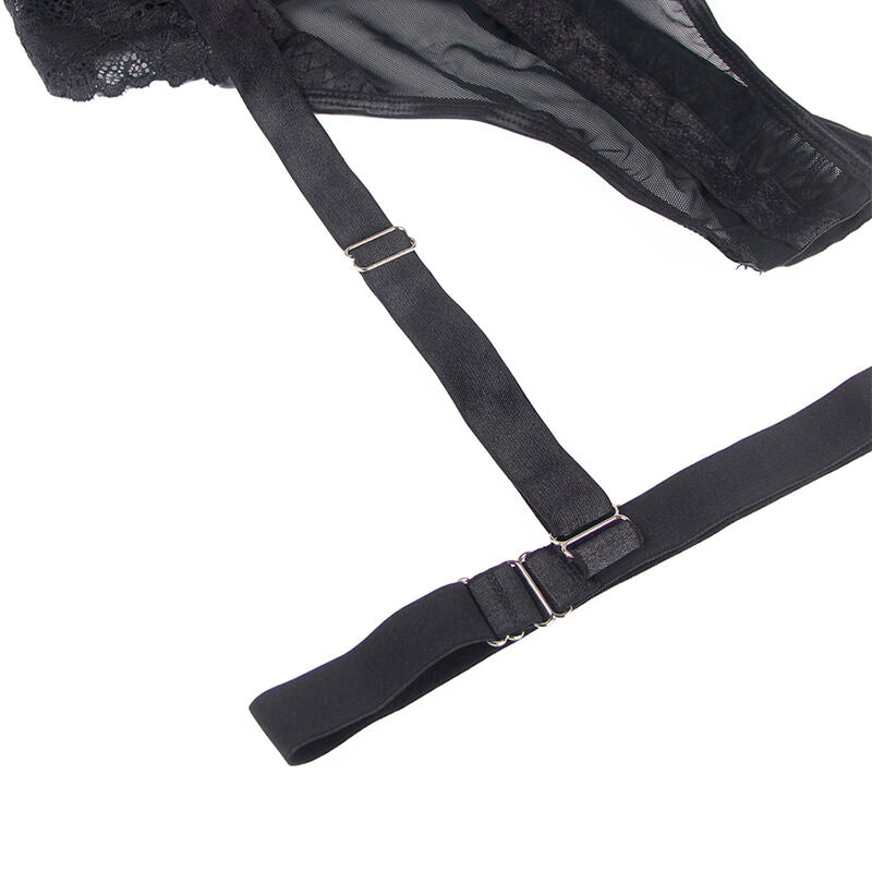 Subblime Bodies Subblime - Teddy Con Liguero Detalle Tiras Pecho Negro S/M