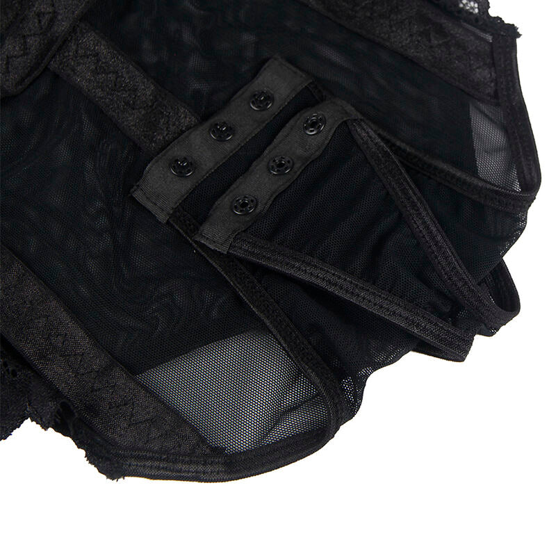 Subblime Bodies Subblime - Teddy Con Liguero Detalle Tiras Pecho Negro S/M
