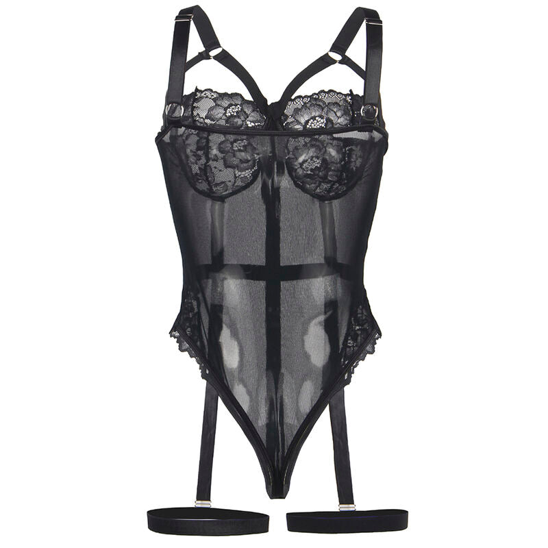 Subblime Bodies Subblime - Teddy Con Liguero Detalle Tiras Pecho Negro S/M