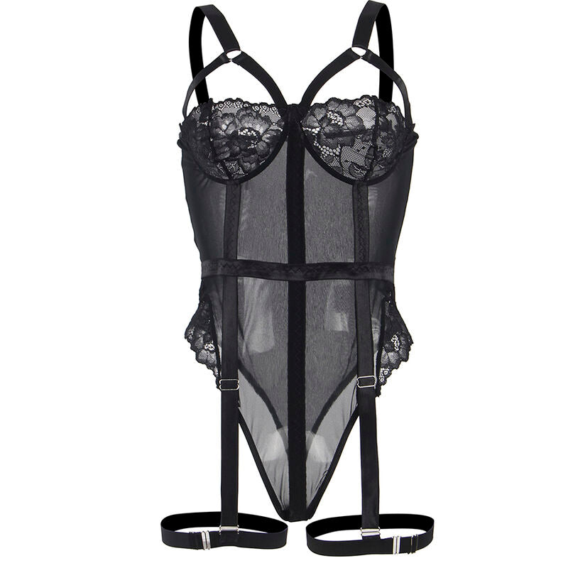 Subblime Bodies Subblime - Teddy Con Liguero Detalle Tiras Pecho Negro S/M