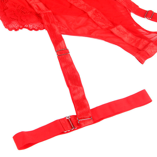 Subblime Bodies Subblime - Teddy Con Liguero Detalle Tiras Pecho Rojo S/M