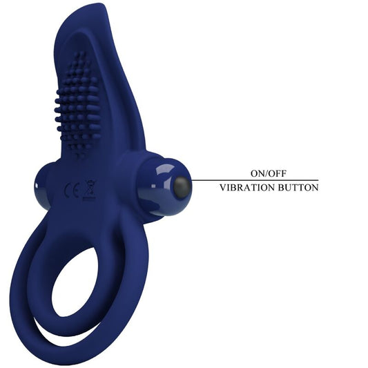 Pretty Love Male Pretty Love - Bronson Double Ring With Vibration Blue