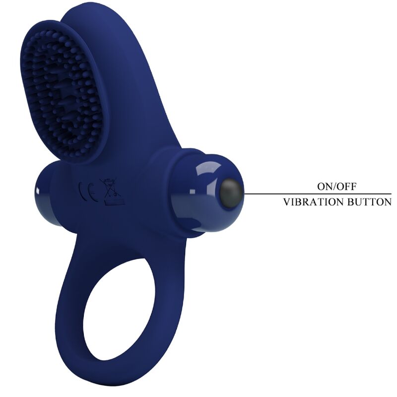 Pretty Love Male Pretty Love - Palle Ring With Vibration Blue