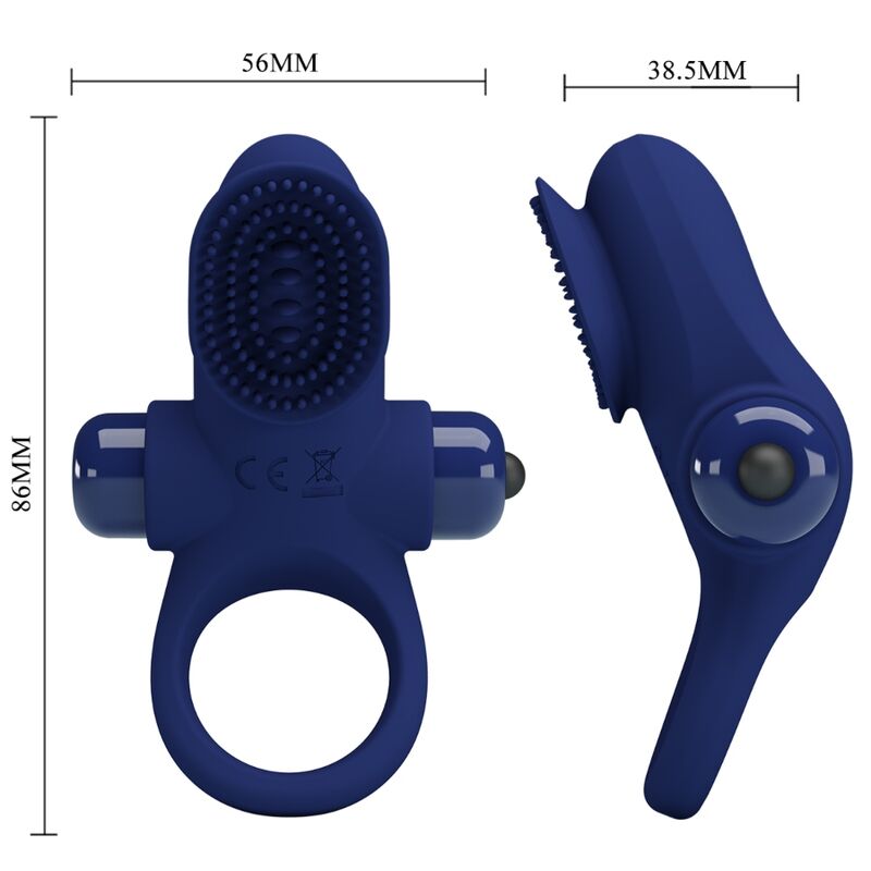 Pretty Love Male Pretty Love - Palle Ring With Vibration Blue