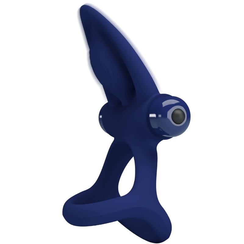 Pretty Love Male Pretty Love - Mat Double Ring With Vibration & Stimulator Blue