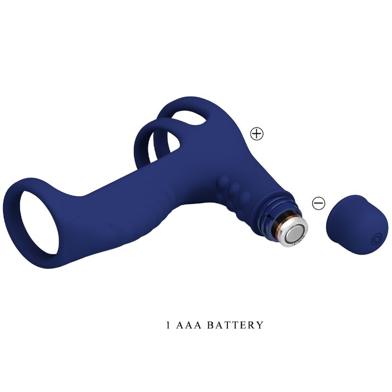 Pretty Love Male Pretty Love - Elish Vibrating Ring With Extension Blue