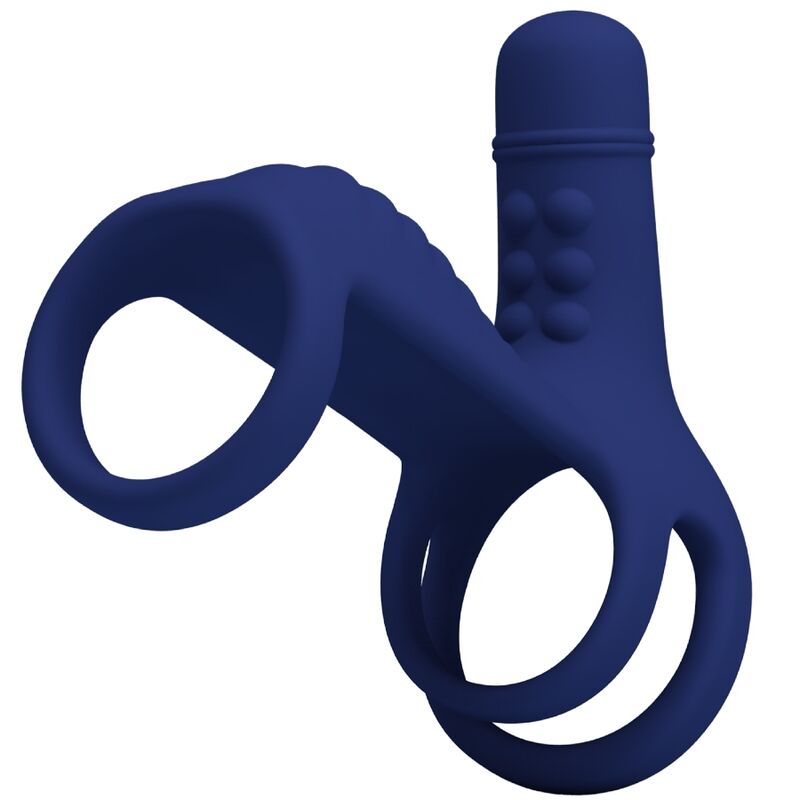 Pretty Love Male Pretty Love - Elish Vibrating Ring With Extension Blue