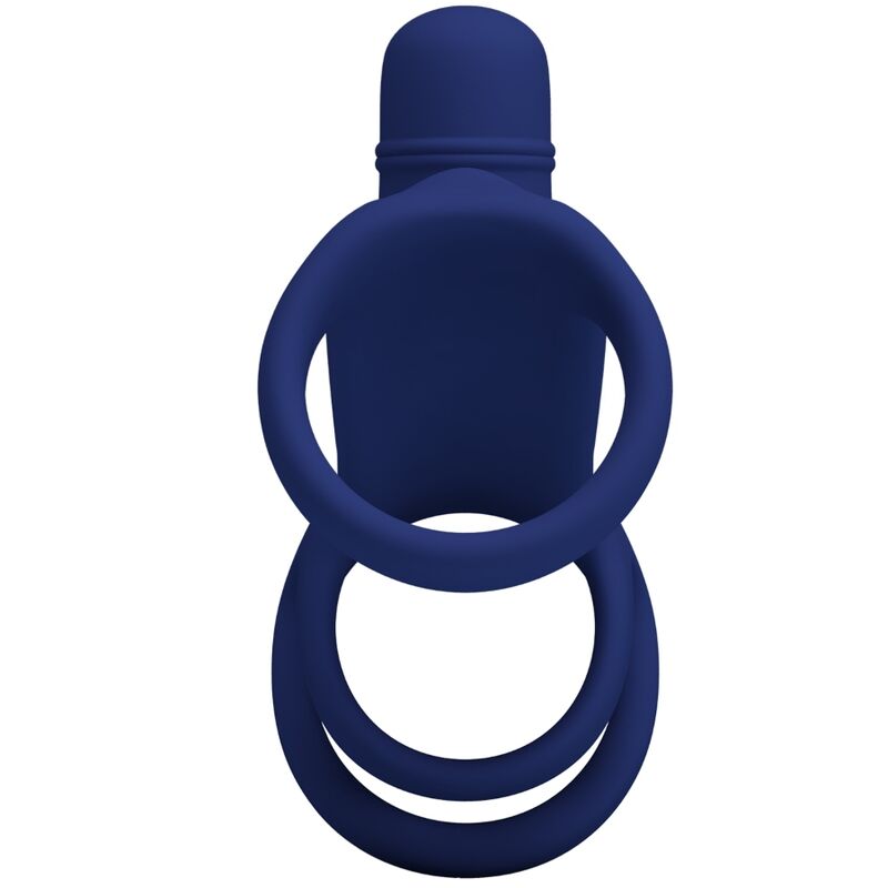 Pretty Love Male Pretty Love - Elish Vibrating Ring With Extension Blue