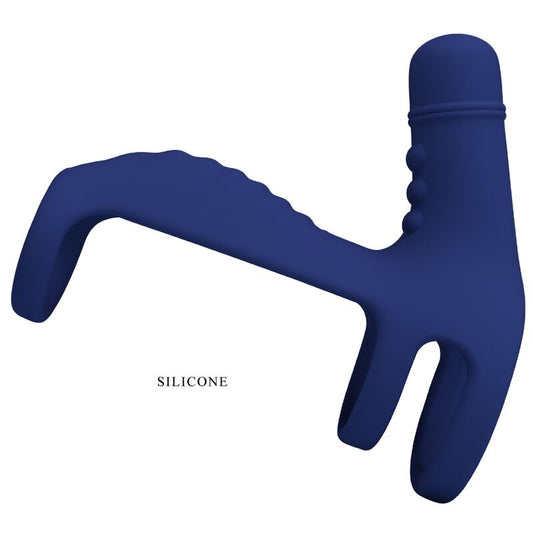 Pretty Love Male Pretty Love - Elish Vibrating Ring With Extension Blue