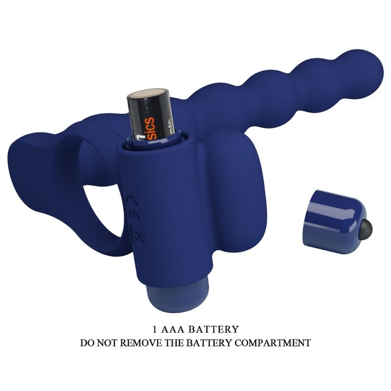 Pretty Love Male Pretty Love - Ajmal Vibrating Ring With Plug Blue