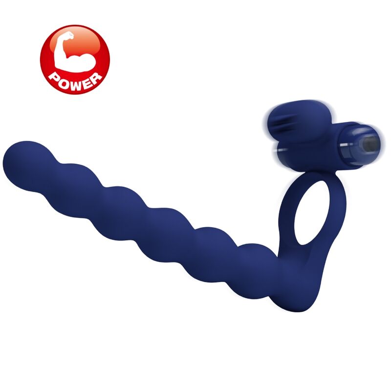 Pretty Love Male Pretty Love - Ajmal Vibrating Ring With Plug Blue