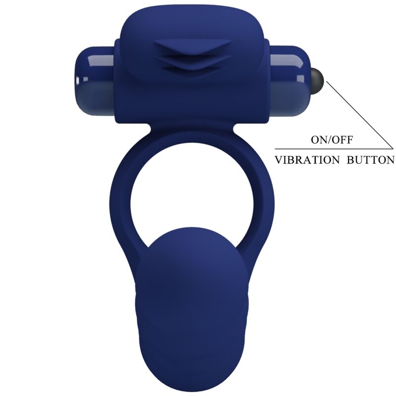 Pretty Love Male Pretty Love - Ajmal Vibrating Ring With Plug Blue