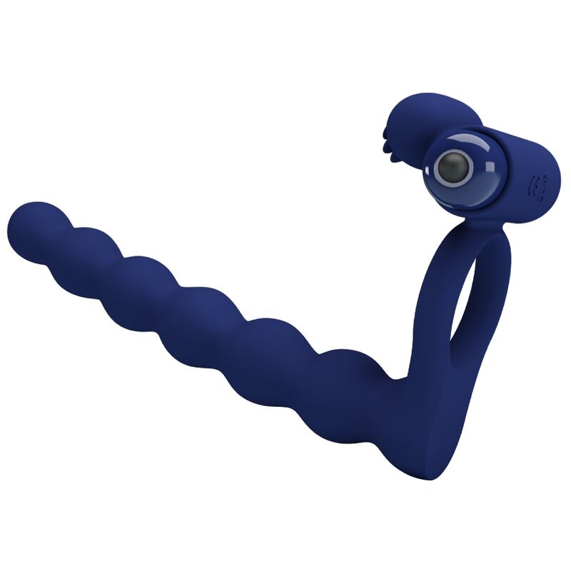Pretty Love Male Pretty Love - Ajmal Vibrating Ring With Plug Blue