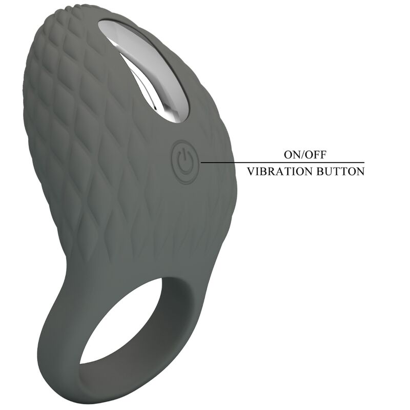 Pretty Love Male Pretty Love - Heloise Vibrating Ring With Memory Gray