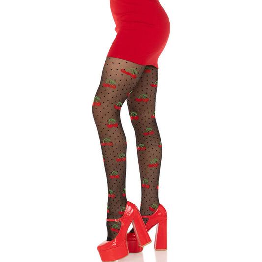 Leg Avenue Hosiery Leg Avenue - Black Cherry Moles Stockings