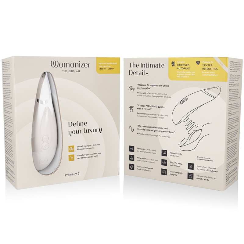 Womanizer Premium 2 Clitoral Stimulator Warm Gray