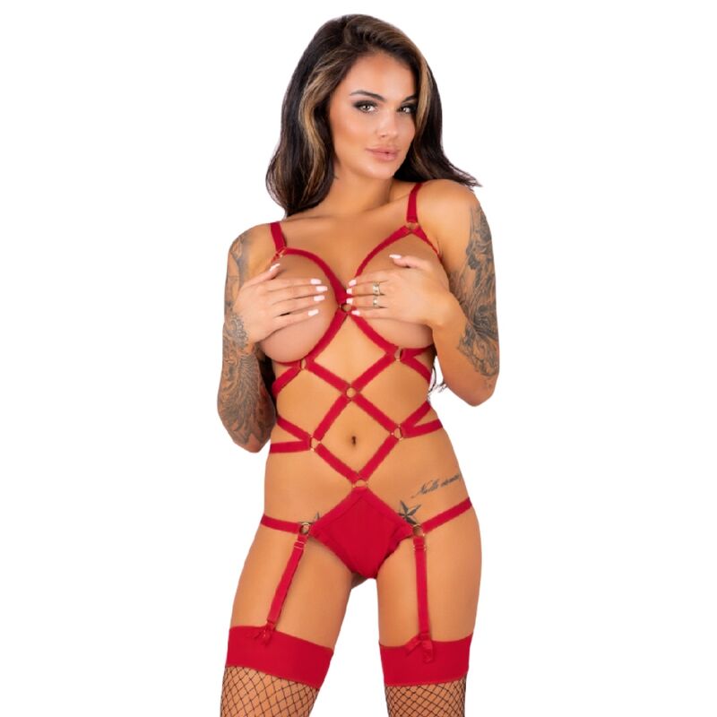 Livco Corsetti Sets Livco Corsetti Fashion -  Thiara Lc 20213 Set Body + Medias Roja S/M