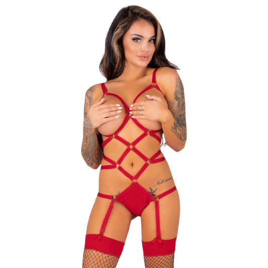 Livco Corsetti Sets Livco Corsetti Fashion -  Thiara Lc 20213 Set Body + Medias Roja S/M