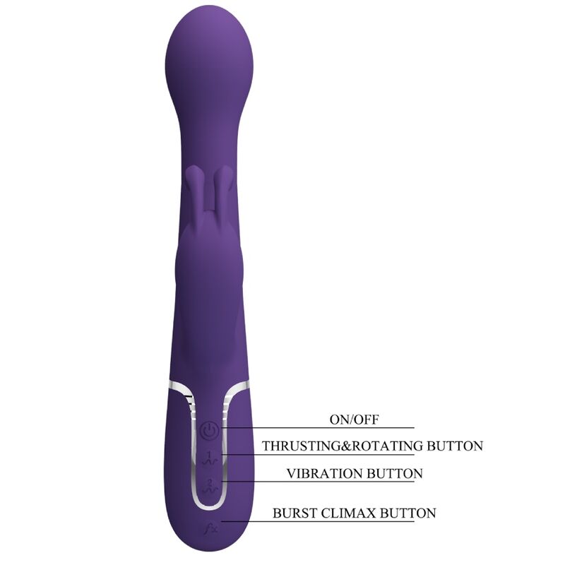 Pretty Love Flirtation Pretty Love - Dejon Rabbit Vibrator 3 In 1 Multifunction Purple