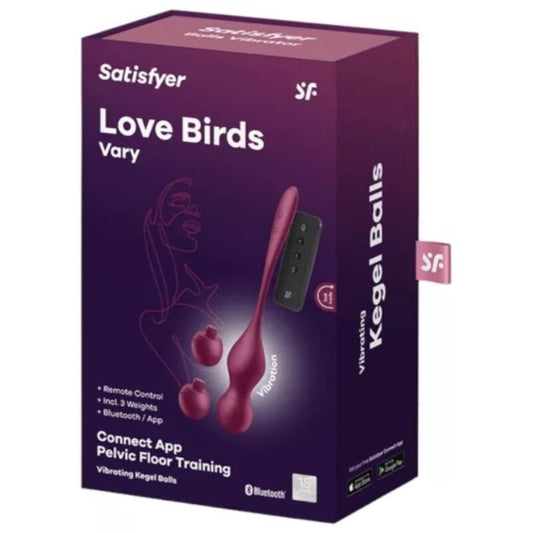 Satisfyer Vibrator Satisfyer - Love Birds Vary Vibrating Balls Free App Wine Red