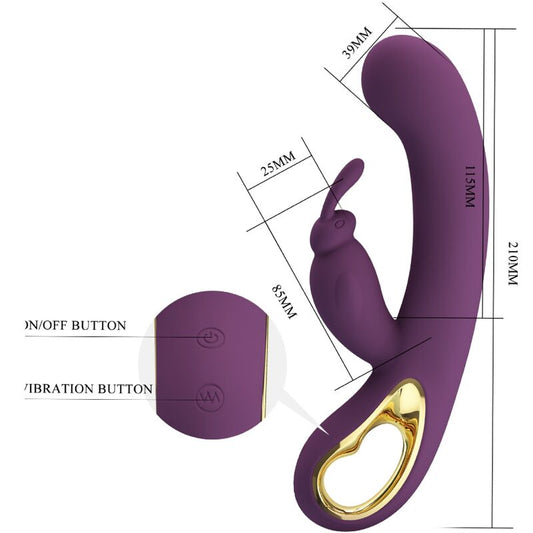 Pretty Love Flirtation Pretty Love - Liam Rabbit Vibrator & G Spot Stimulator Purple