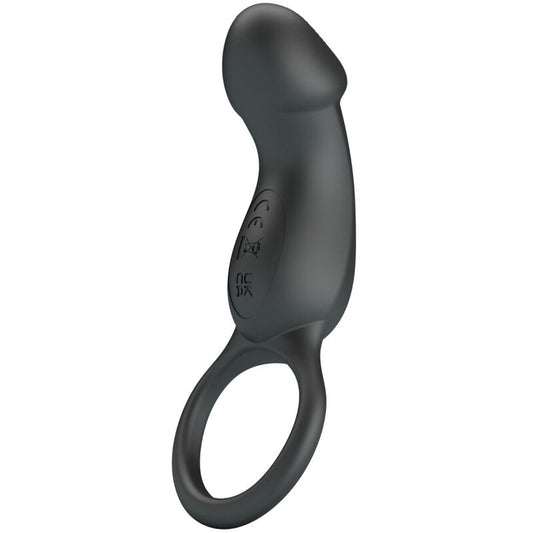 Pretty Love Male Pretty Love - Trae Vibrating Black Ring With Stimulator