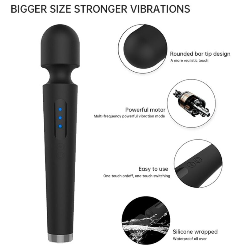 Armony Massagers Armony - X Power Large Massager & Vibrator 7 Vibrations Black