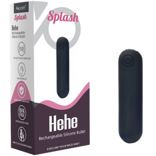 Armony Stimulators Armony -Splash Hehe Vibrator Bullet Silicone 10 Vibrations 65 X 15 Cm Black