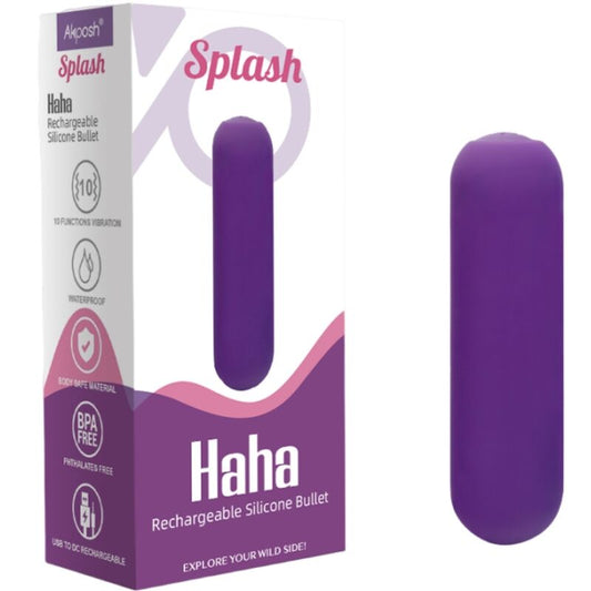 Armony Stimulators Armony - Splash Haha Vibrator Bullet Silicone 10 Vibrations 75 X 19 Cm Purple
