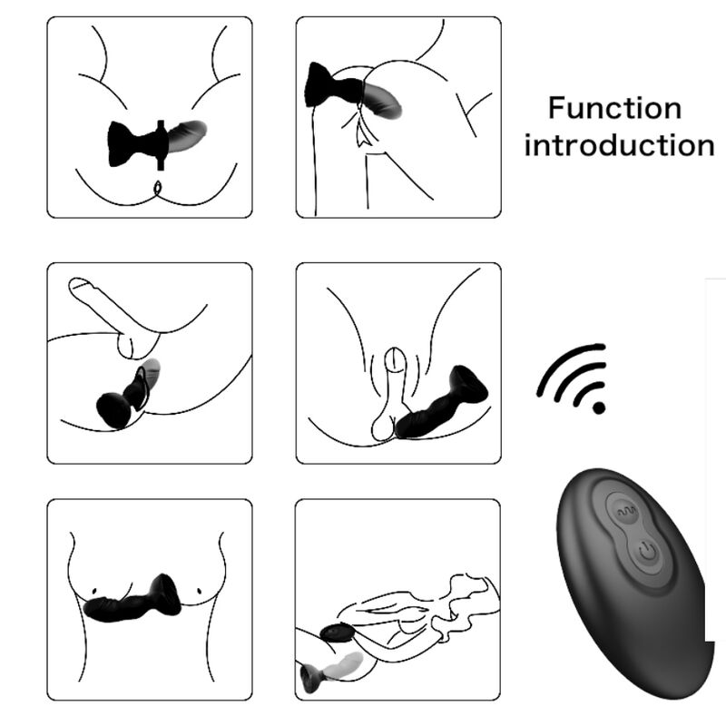 Armony Anal Armony - Extreme A Bloom Rose Vibrator & Anal Plug Remote Control Black