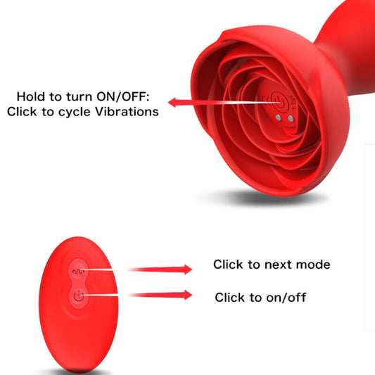 Armony Anal Armony - Extreme A Bloom Rose Vibrator & Anal Plug Remote Control Red