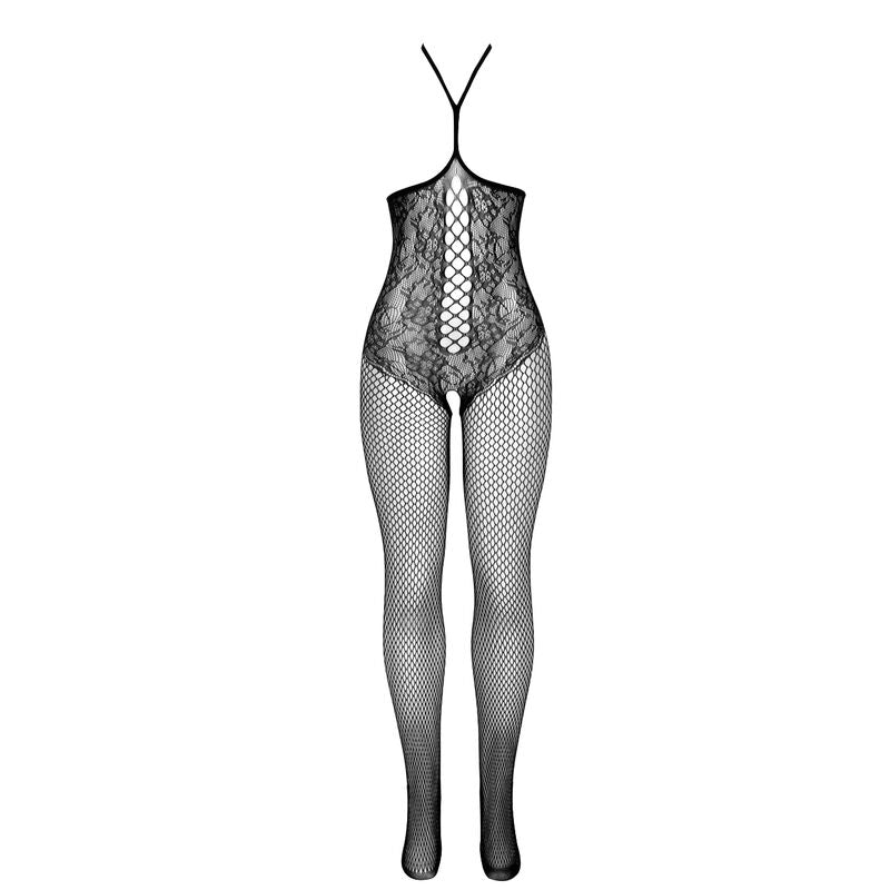 Subblime Bodystockings Subblime - 951849 Open Cup Fishnet Bodystocking And Halter Neck Black One Size