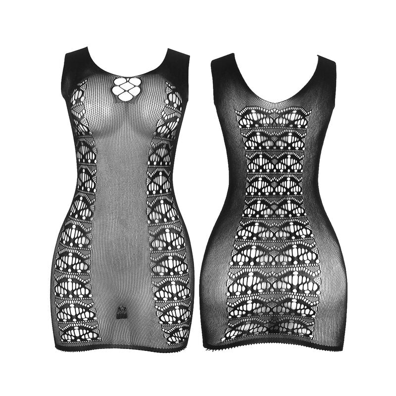 Subblime Dresses Subblime - 952167 Short Elastic Fishnet Dress Black One Size