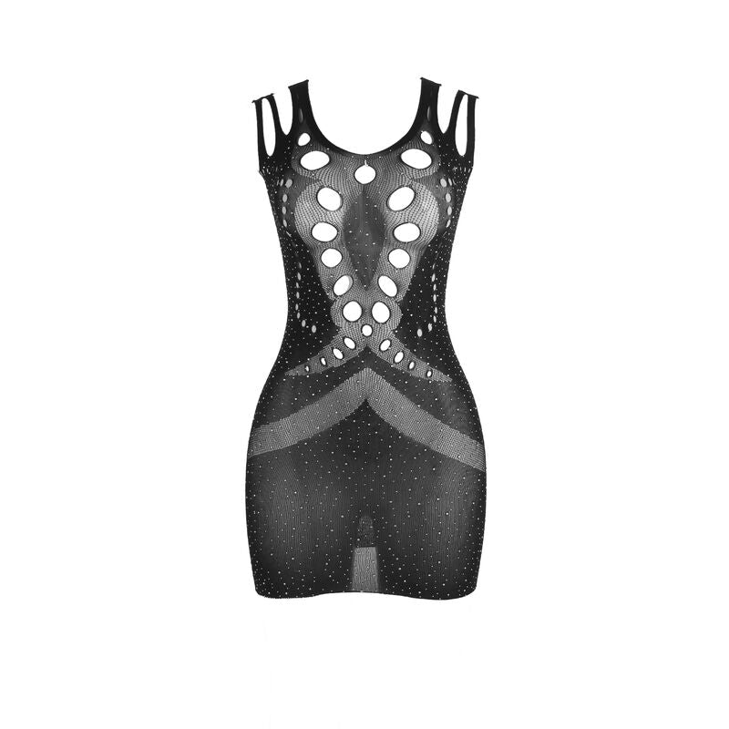 Subblime Dresses Subblime - 952198 Fishnet Dress With Brilliant Diamonds Black One Size