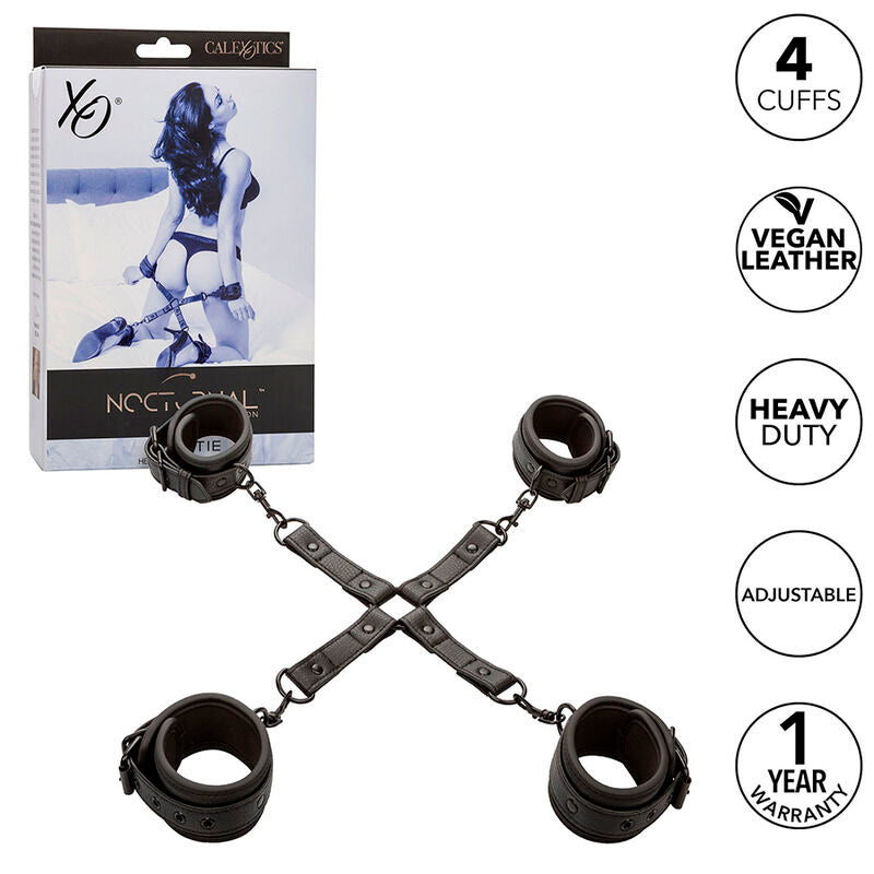 Calexotics Nocturnal Hog Tie Connector Cuero Ajustable Black
