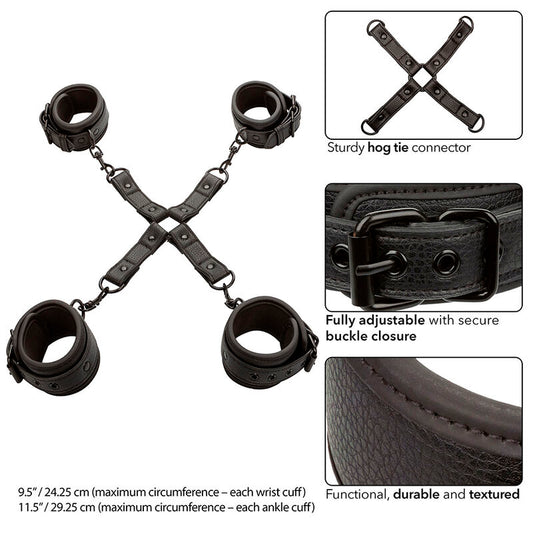 Calexotics Nocturnal Hog Tie Connector Cuero Ajustable Black