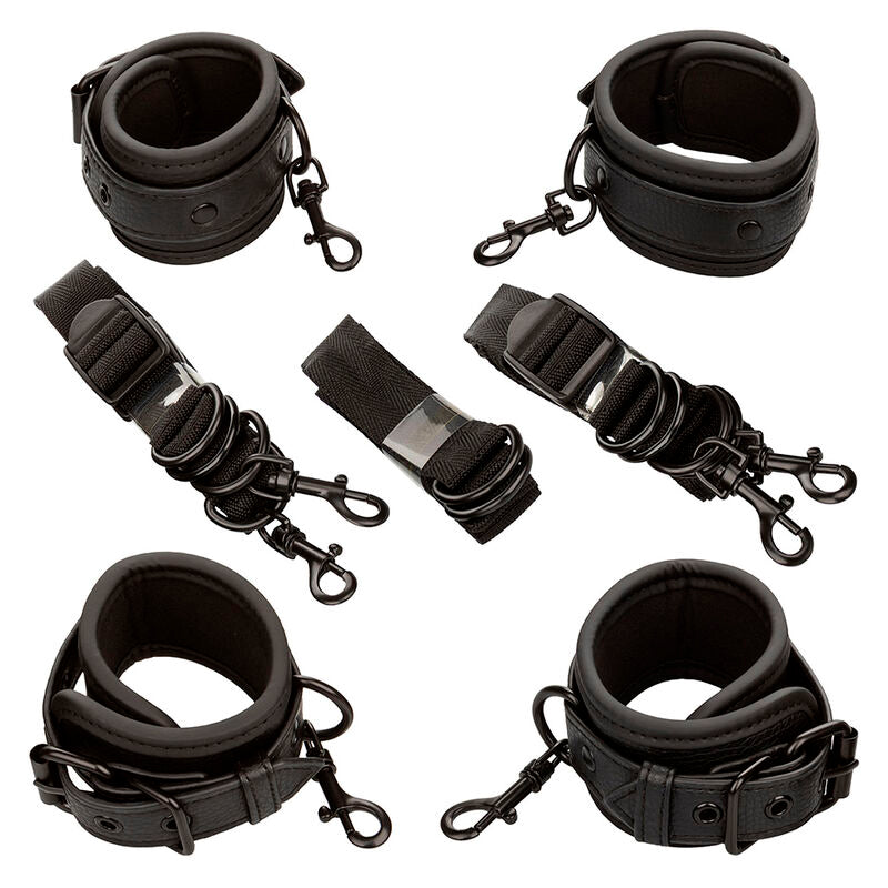 Calexotics Nocturnal Bed Restraints Leather Adjustable Black