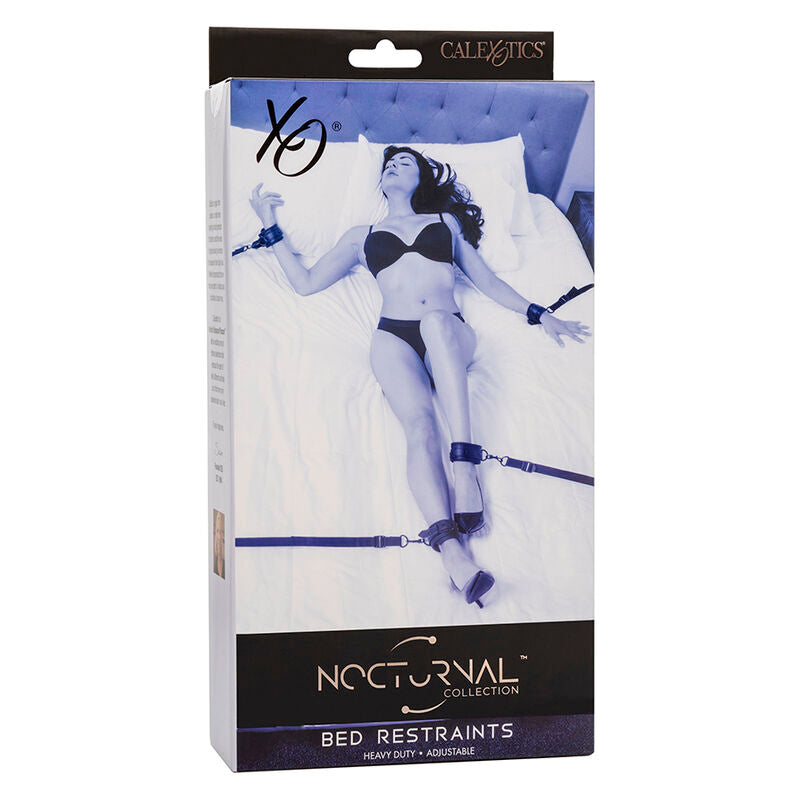 Calexotics Nocturnal Bed Restraints Leather Adjustable Black