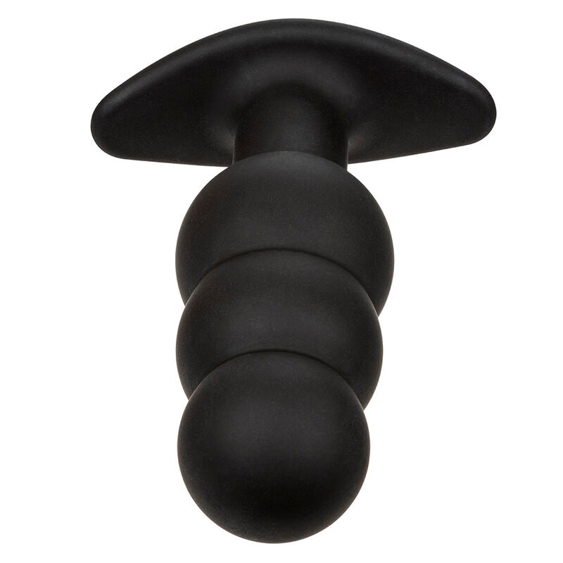 Calexotics Rock Bottom Beaded Anal Plug 10 Vibrations Silicone Black