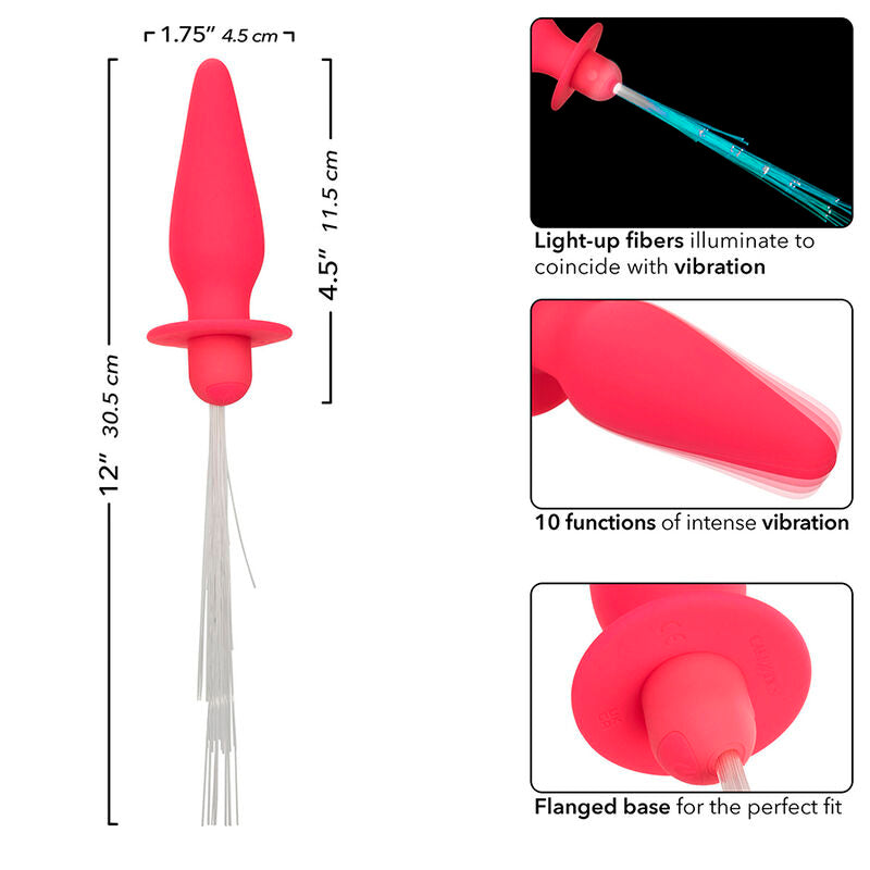 Calexotics Southern Lights Light Up Anal Plug 10 Vibrations Silicone Pink