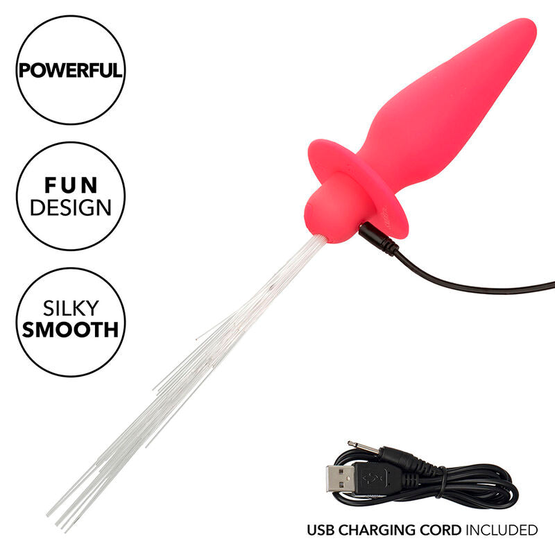 Calexotics Southern Lights Light Up Anal Plug 10 Vibrations Silicone Pink