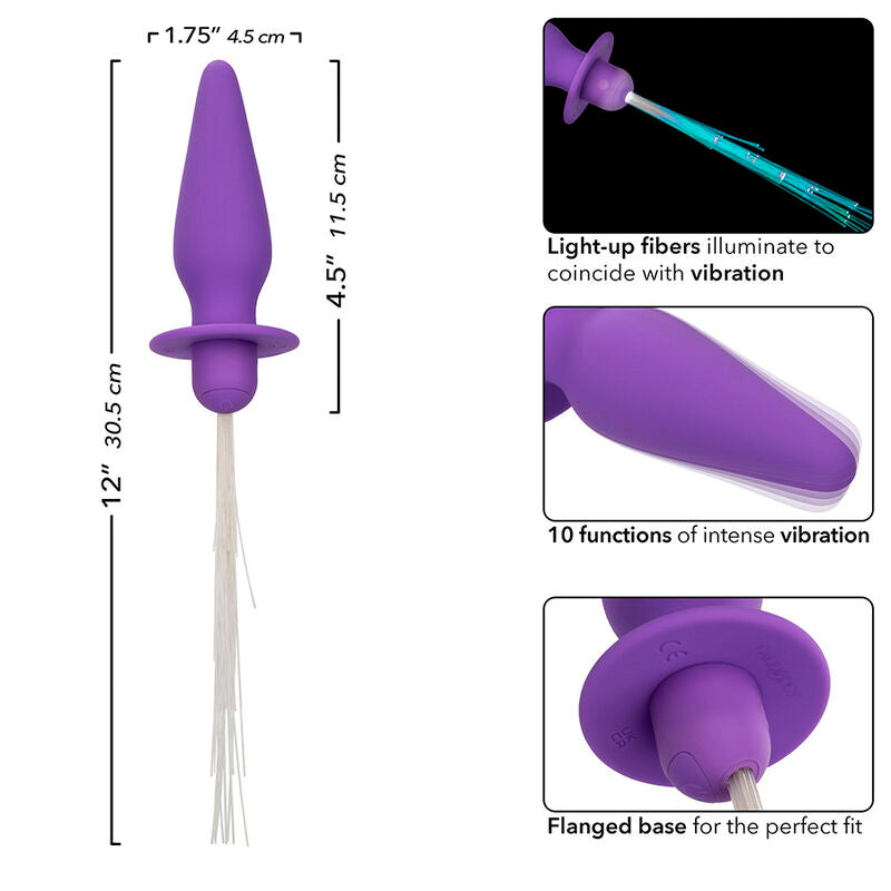 Calexotics Southern Lights Light Up Anal Plug 10 Vibrations Silicone Purple