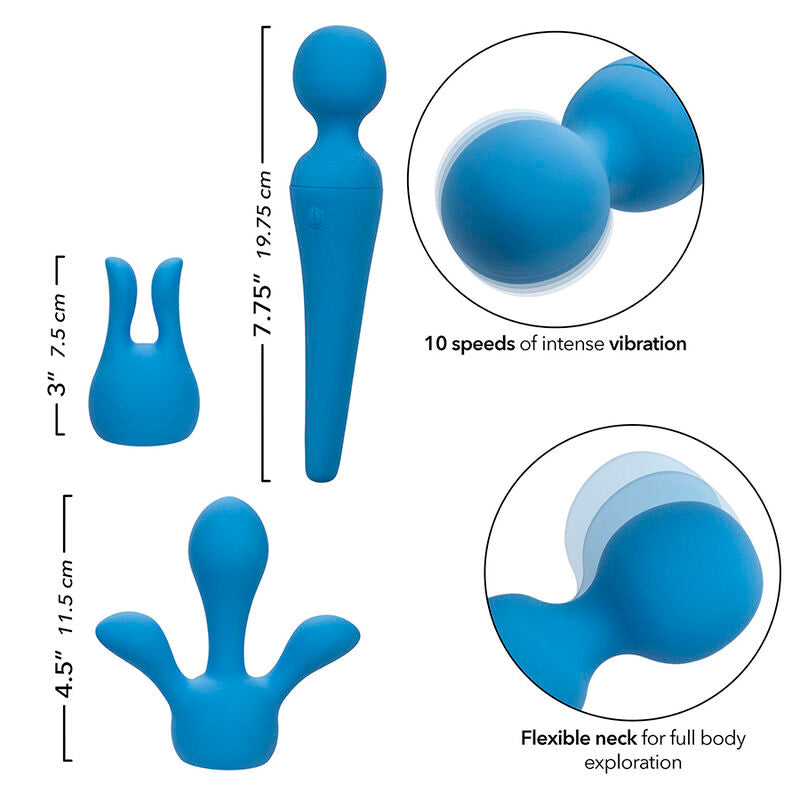 Calexotics Couture Kit Vibrator Wand 10 Vibrations Blue